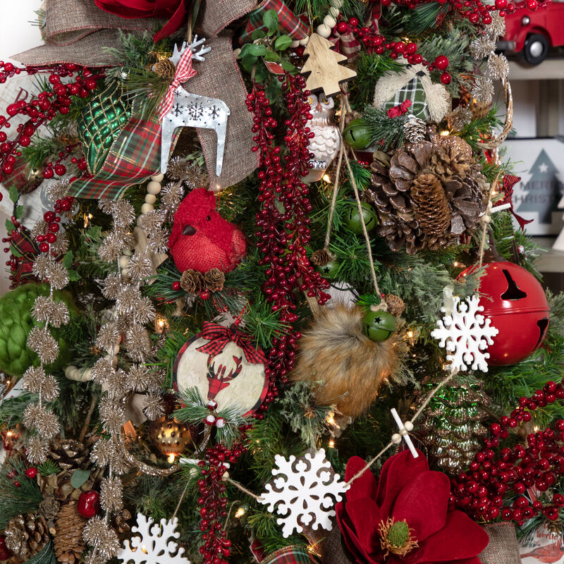 4' White Snowflakes on Jute Rope Hanging Christmas Garland