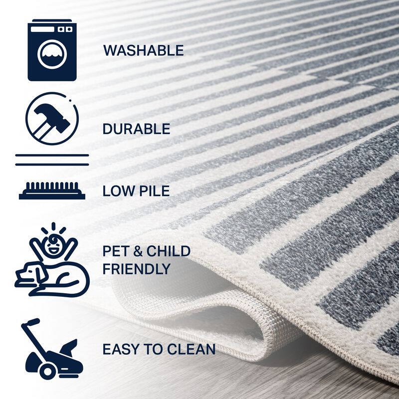 Shaii Global Medallion Low-Pile Machine-Washable Area Rug