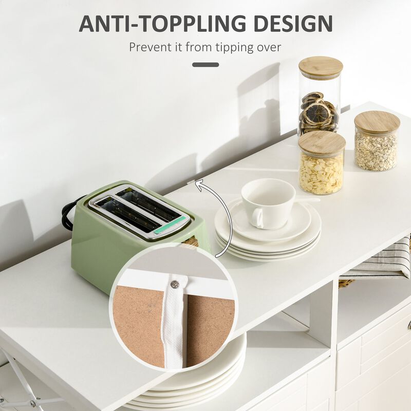 White Kitchen Organizer: Sideboard Buffet with Drawers and Large Top