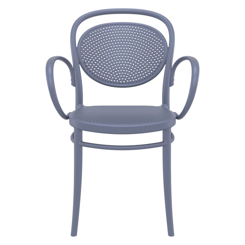 33.5" Black Stackable Outdoor Patio XL Arm Chair
