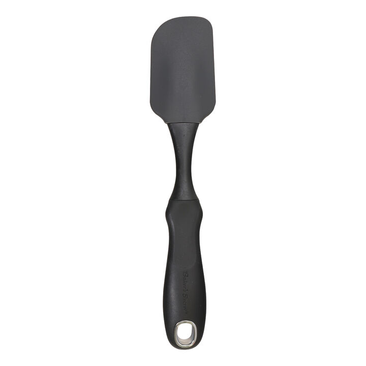 Baker's Secret 2-1 Scraper & Spatula, Silicone Heat Resistant, Baking Essentials, 10" Black