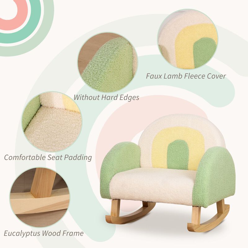 Green Children's Chair: Rocking Sofa Chair for Ages 3-5