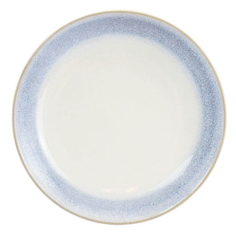Martha Stewart Blue Rim 8.25 Inch 6 Piece Stoneware Salad Plate Set in Blue
