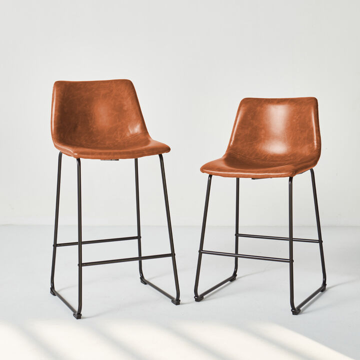 Stylish Dining Chairs, Modern Counter Stool &  Bar Stools Set for Contemporary Living Spaces,Bar,Black,Brown and Light Gray