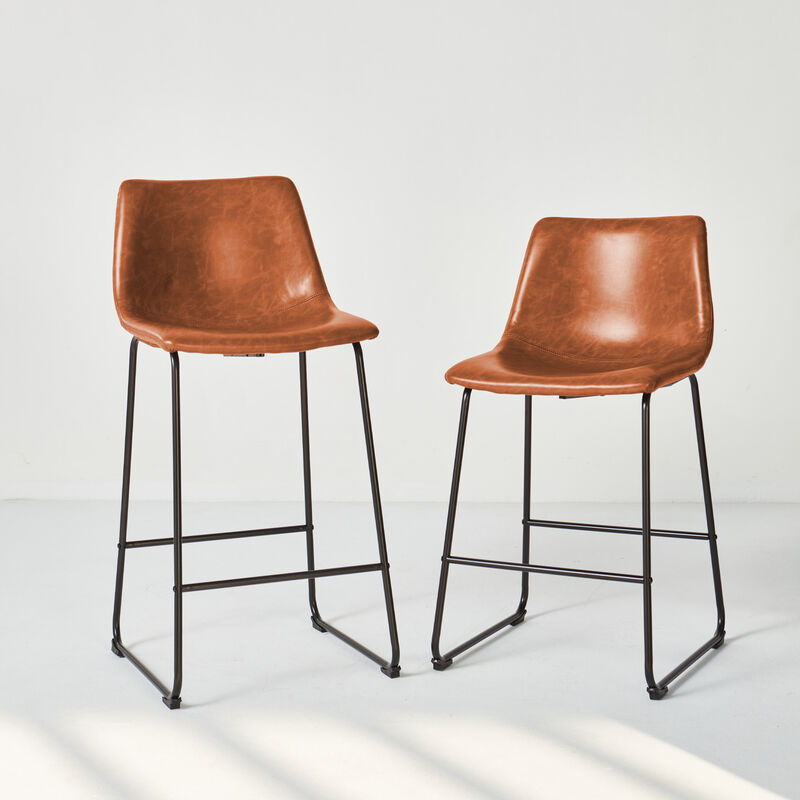 Stylish Dining Chairs, Modern Counter Stool &  Bar Stools Set for Contemporary Living Spaces,Bar,Black,Brown and Light Gray