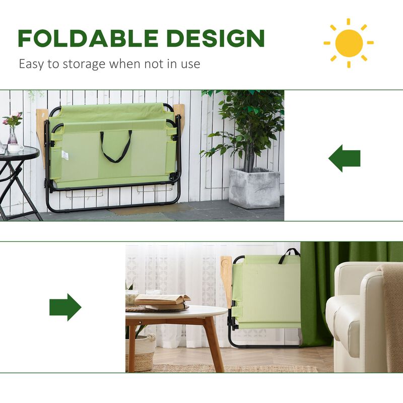 Green Portable Seating: Folding Double Camping Chair with Cup Holders
