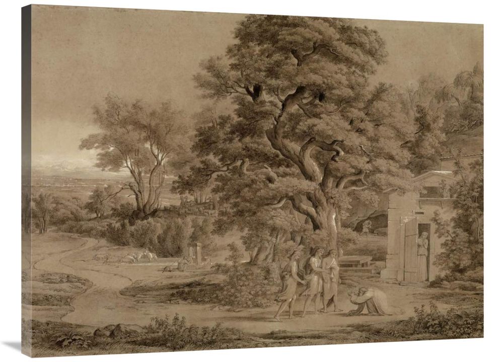 Landscape with Abraham and the Three Angels in the Valley of Mambre-Canvas Art-40x30