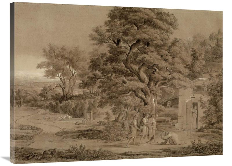 Landscape with Abraham and the Three Angels in the Valley of Mambre-Canvas Art-40x30