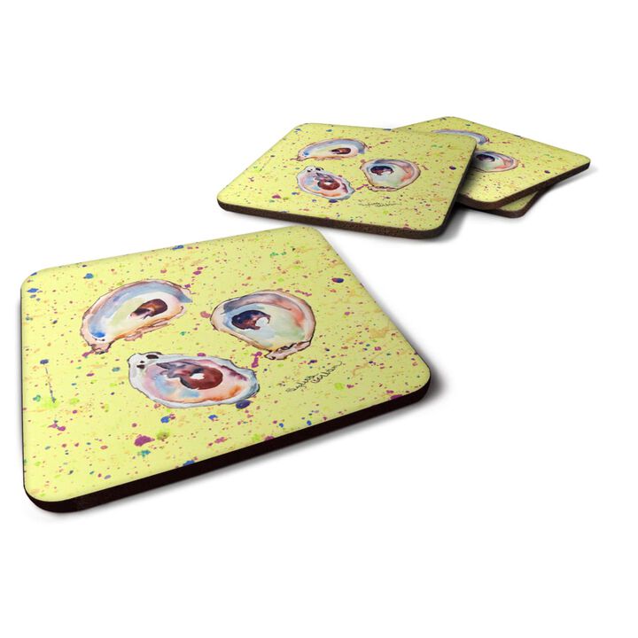 Caroline's Treasures 8453FC Oyster Foam Coasters (Set of 4), 3.5 H x 3.5 W, Multicolor