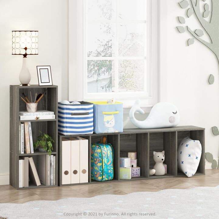 Furinno Luder 5-Tier Reversible Color Open Shelf Bookcase, French Oak