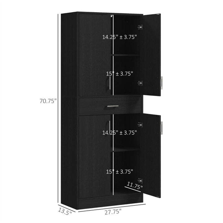 Freestanding Kitchen Storage Cabinet with Doors and Shelves