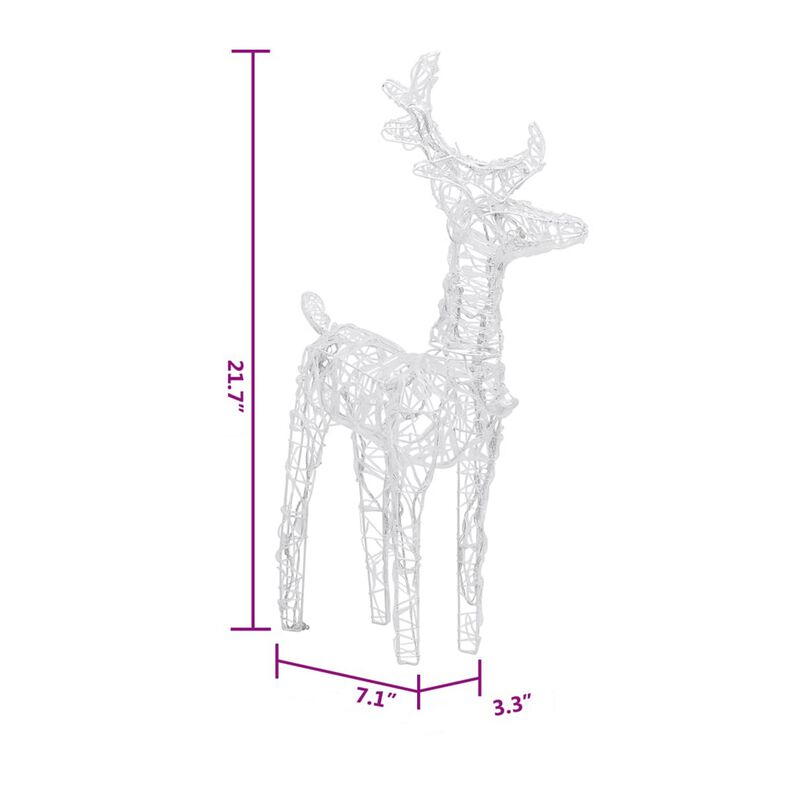 6pc Set Outdoor Christmas Reindeer with 240 Cool White LED Lights - Benzara
