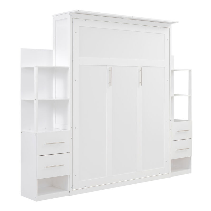 Merax Cabinet Murphy Bed  with LED Lights