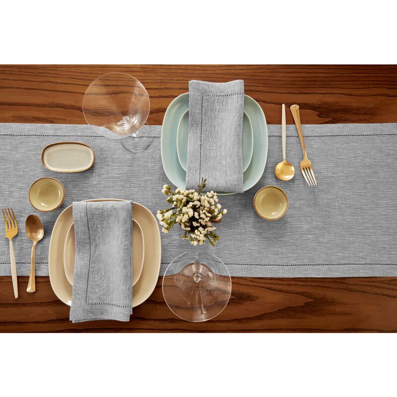 Solino Home 100% Pure Linen Table Runner 14 x 108 Inch | Milan