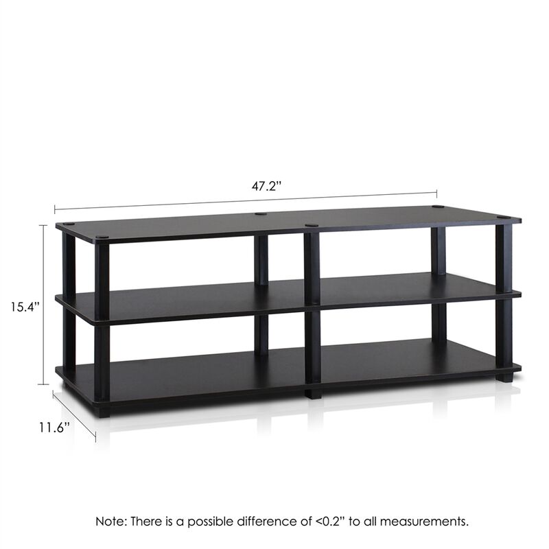 Turn-S-Tube No Tools 3-Tier Entertainment TV Stands, Espresso/Black