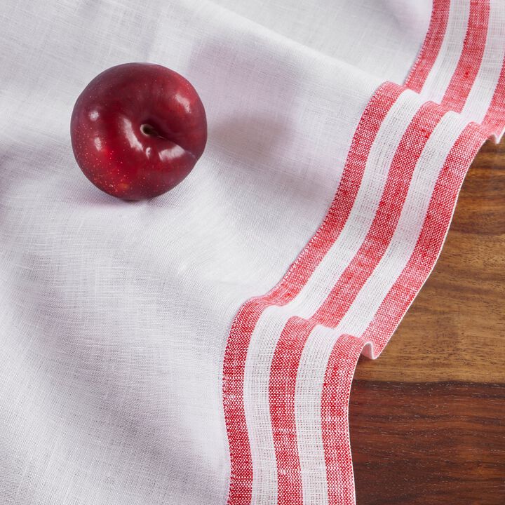 Solino Home 100% Pure Linen Table Throw 52 x 52 Inch | Mila for Thanksgiving, Christmas