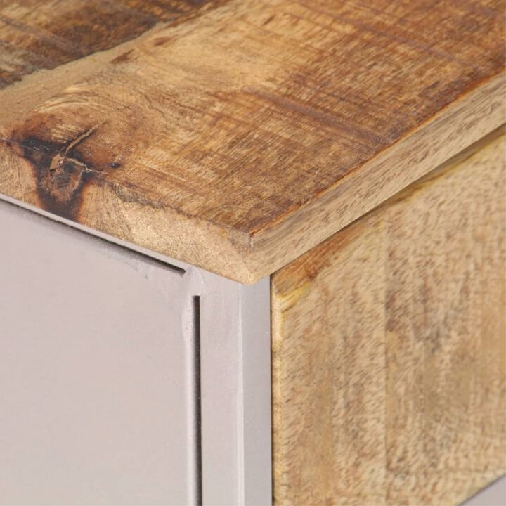 vidaXL Bedside Cabinet 15.7"x11.8"x19.7" Rough Mango Wood