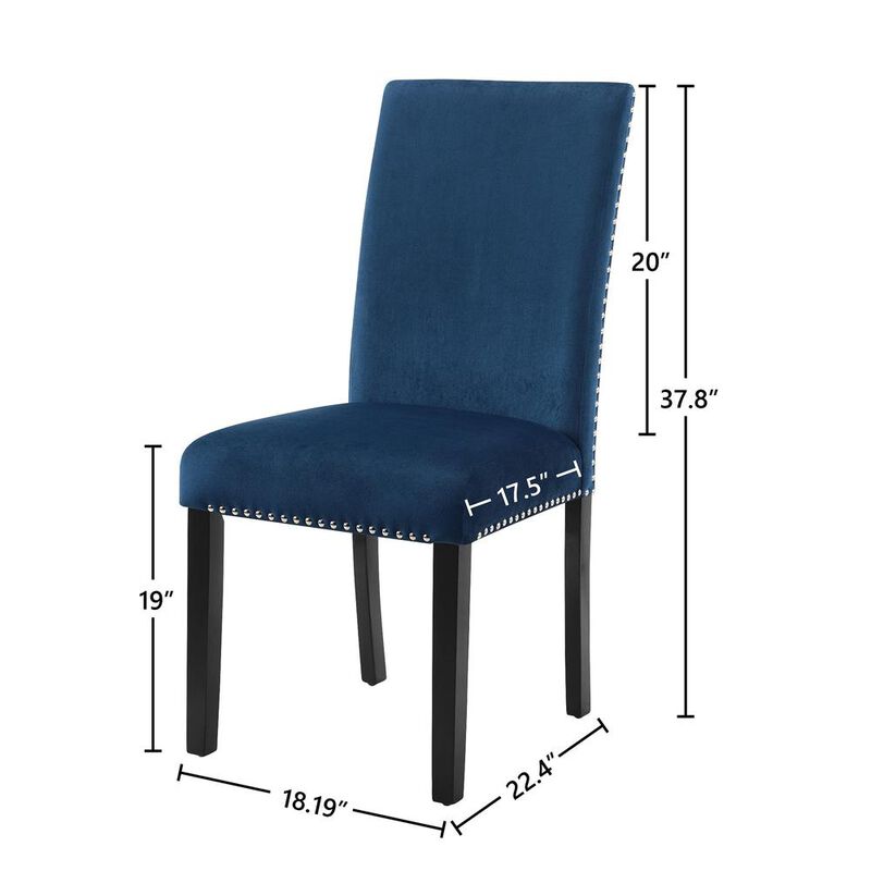 New Classic Furniture Celeste Blue Wood Upholstered Dining Chair (Set of 4)