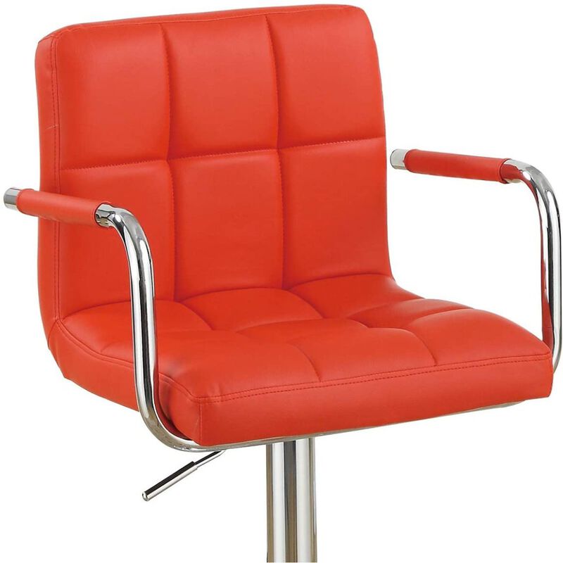 Set of 2 Contemporary Style Faux Leather Barstools