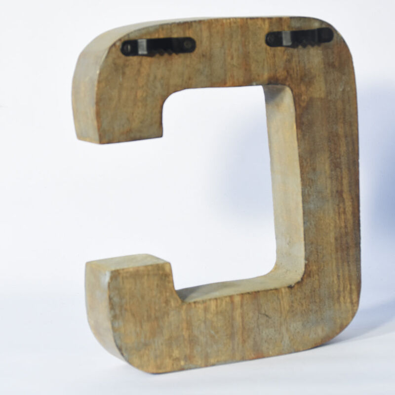 Vintage Gray Handmade Eco-Friendly "C" Alphabet Letter Block For Wall Mount & Table Top D�cor