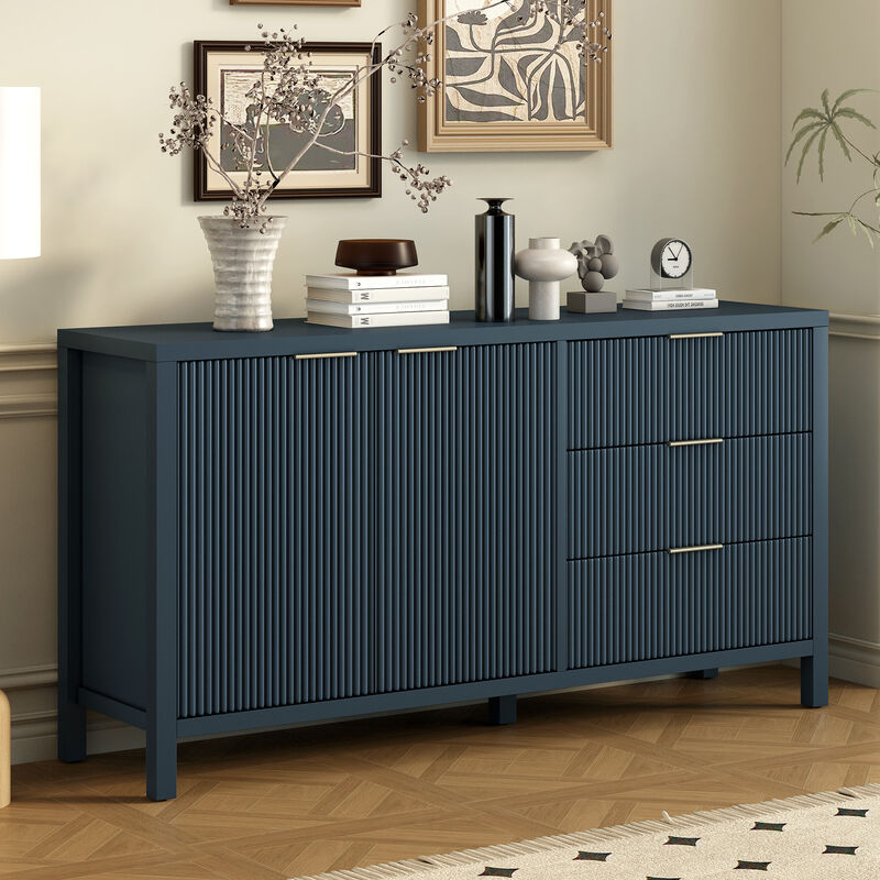 Merax Wave-Pattern Sideboard Storage Cabinet