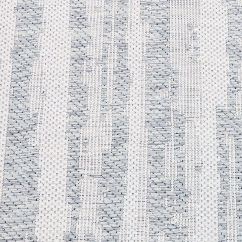 Sunnydaze Artistic Storms Outdoor Area Rug - Iced Silver - 5 ft x 7 ft