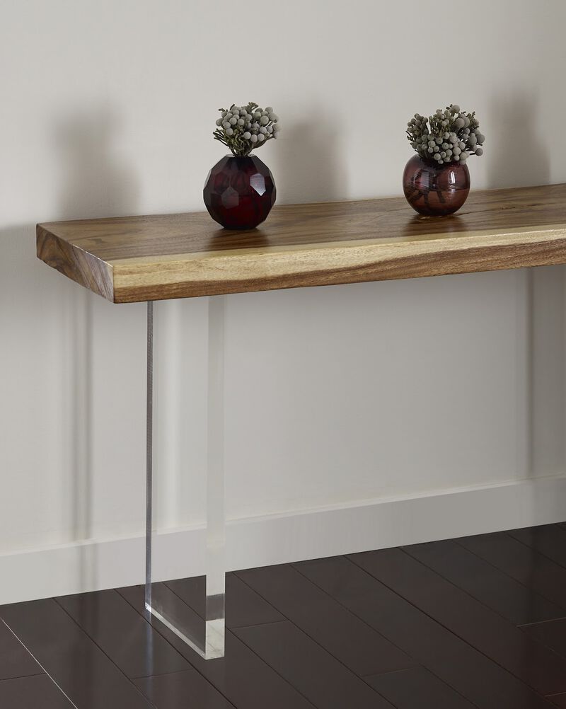 Floating Console Table with Acrylic Legs