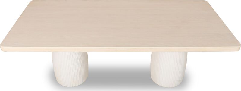 Zinnia Plaster Base Wood Top Dining Table