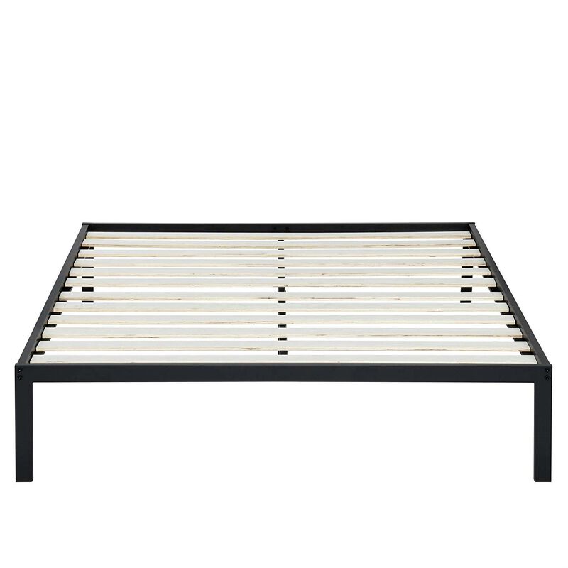 Hivvago Queen size Steel Metal Platform Bed Frame with Wood Slats