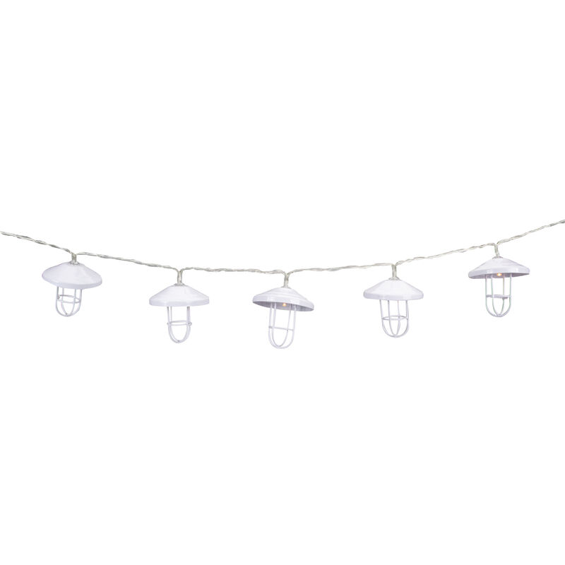 10 B/O LED Warm White Lantern Christmas Lights - 3' Clear Wire