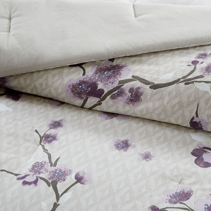 Gracie Mills Isaac 200 TC 8-Piece Floral Cotton Sateen Comforter Set