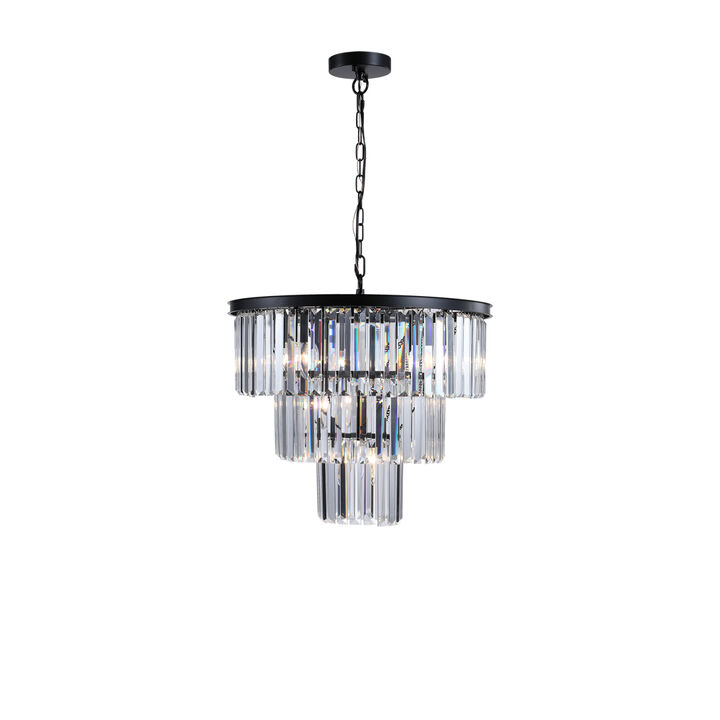 Luxury Black Crystal Chandelier - Dia 19.7 Inch
