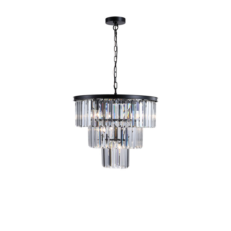 Luxury Black Crystal Chandelier - Dia 19.7 Inch