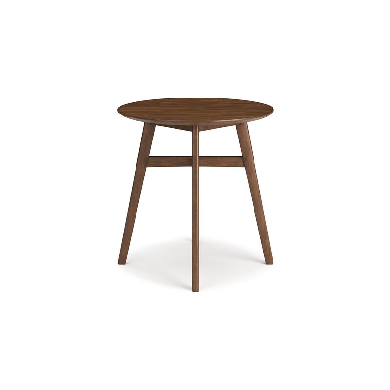 Jeyn Round Counter Table with Open Frame, 36 Inch Brown Mango Wood - Benzara