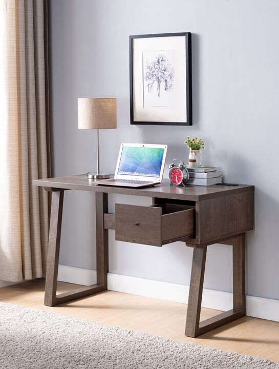 Walnut Oak Home Office Desk with Side Drawer