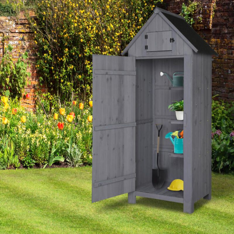 Double Slope Top Courtyard Storage Shed Outdoor Storage Room for Garden & Backyard Organization