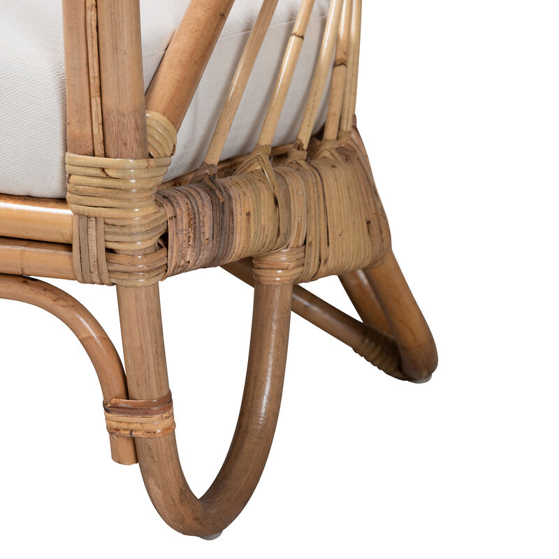 Bali & Pari Aliane Modern Bohemian Natural Brown Antique Rattan Armchair