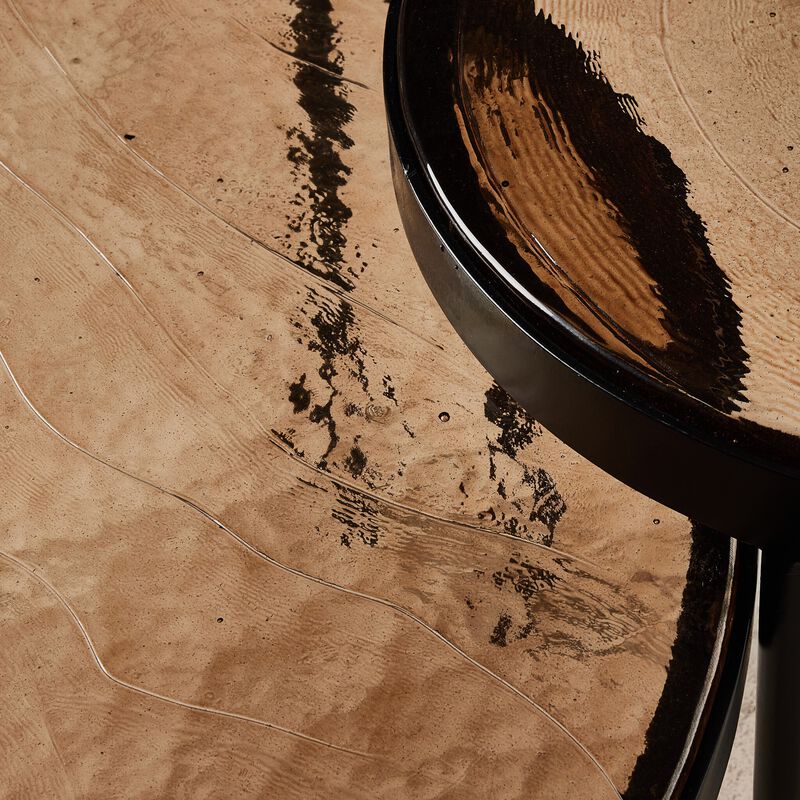 Yoko Smoked Brown Cast Glass Nesting Tables
