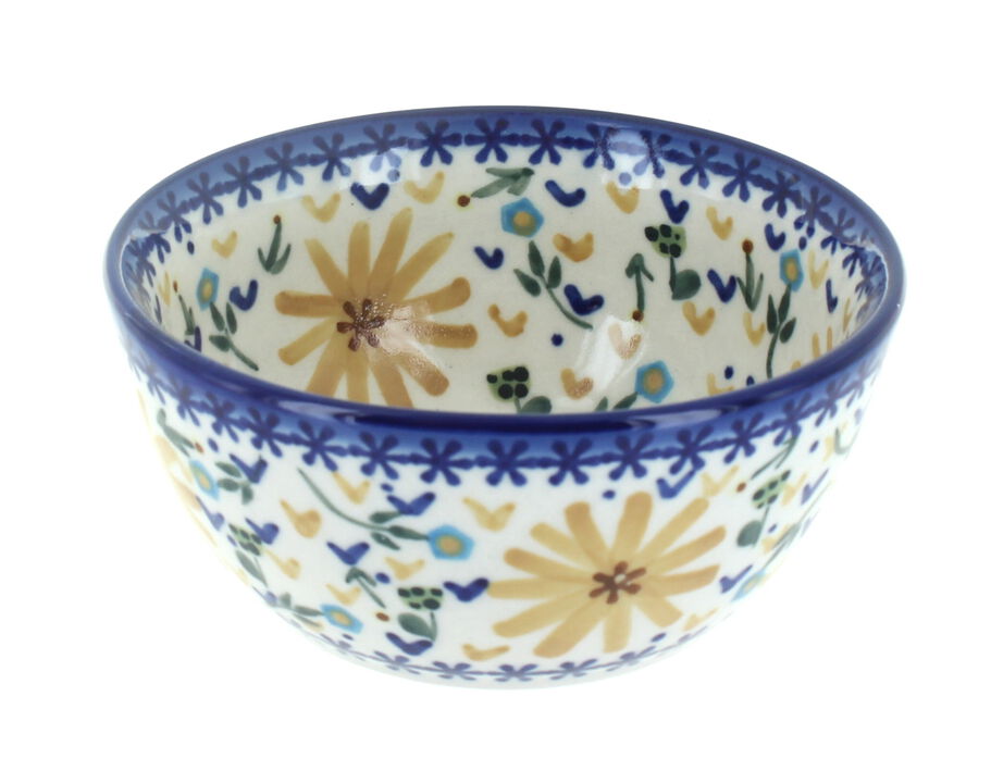 Blue Rose Polish Pottery Dessert Bowl