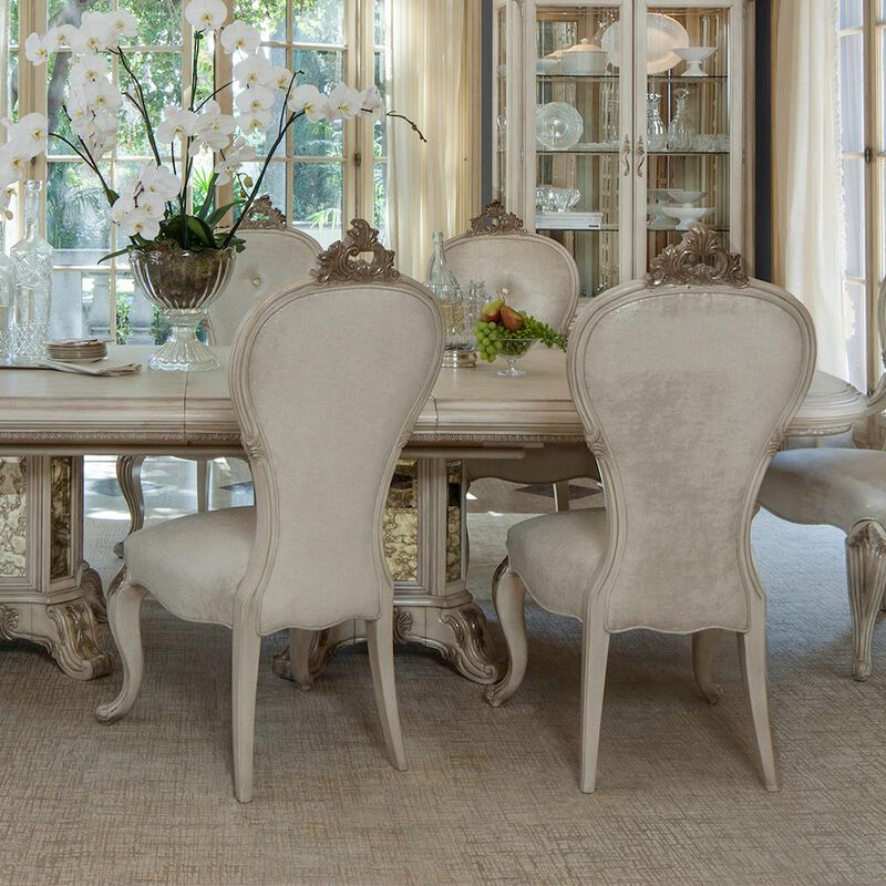 Michael Amini Platine de Royale Dining Side Chair - Champagne Set of 2