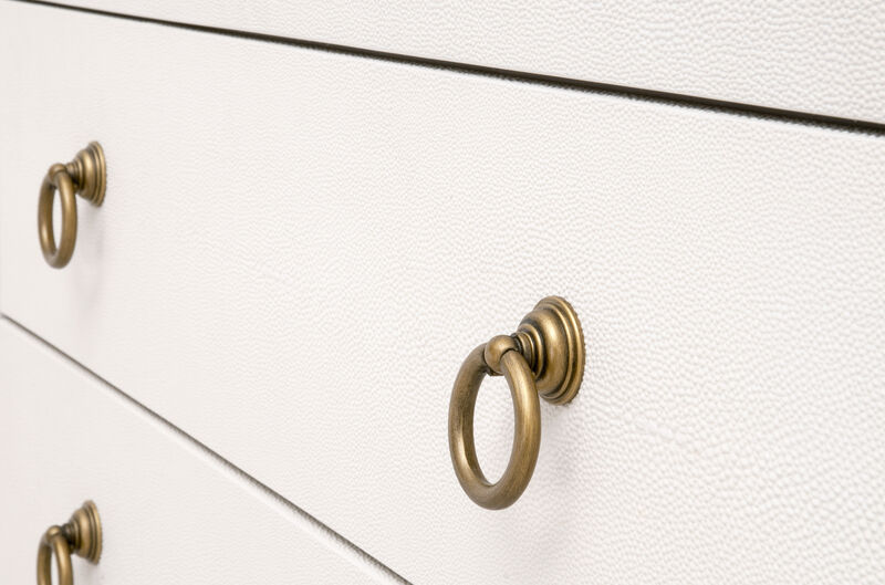 Pearl Shagreen 3-Drawer Nightstand