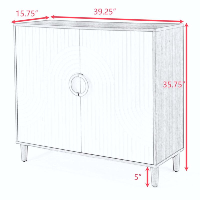 35.5 in.H Stoarge Accent Cabinet with Shelves