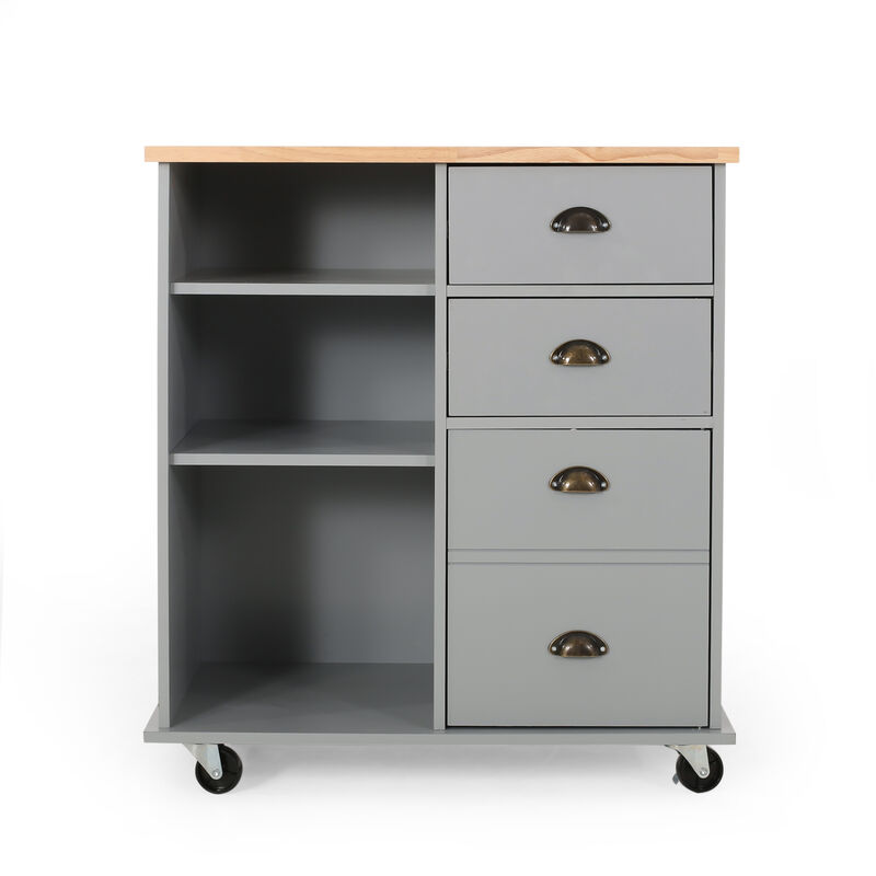 Merax Kitchen Island with 2 Drawers and 1 Door