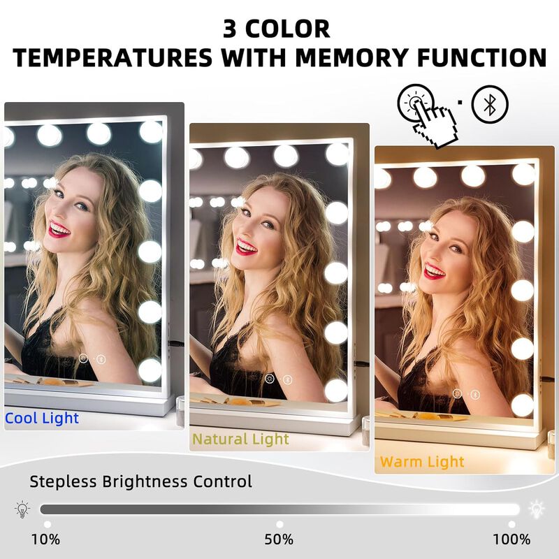 23''x19'' Hollywood Vanity Mirror with Lights Bluetooth