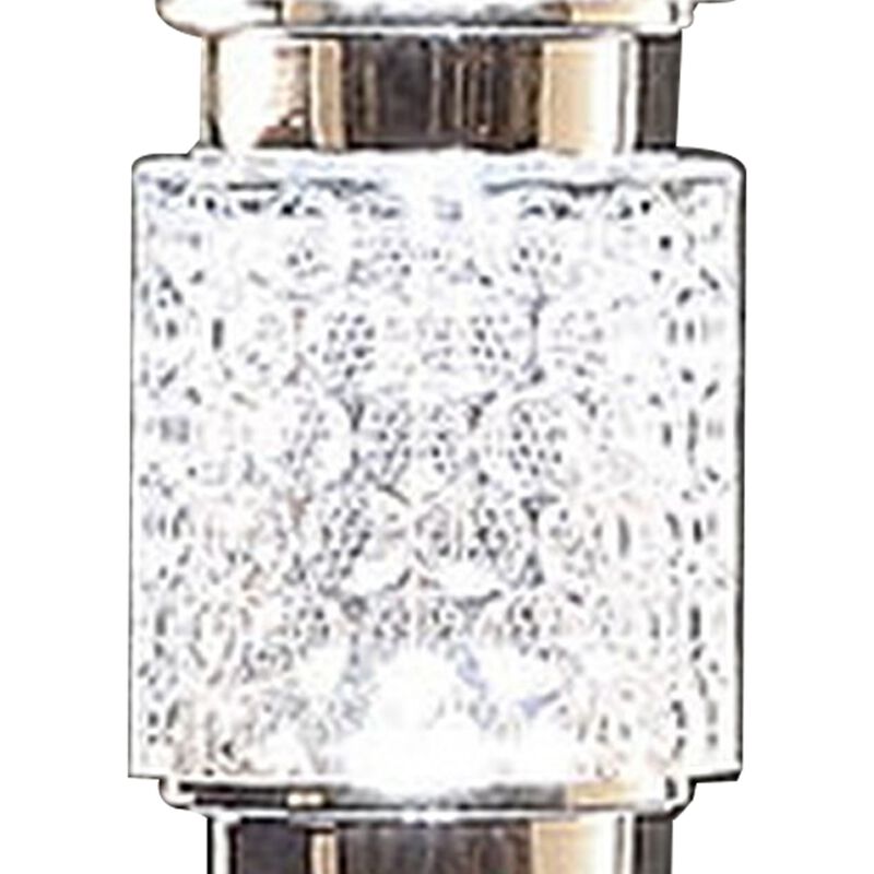 Siri 19 Inch Table Lamp with LED Glass Shade, Metal Base, Nickel Finish-Benzara