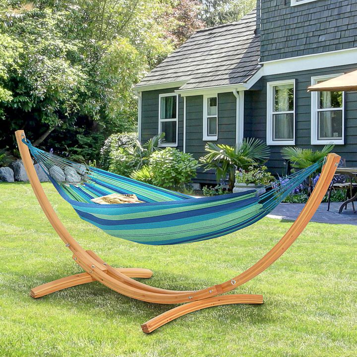 Wooden Relaxation: 11' Universal Hammock Stand for Garden/Picnic