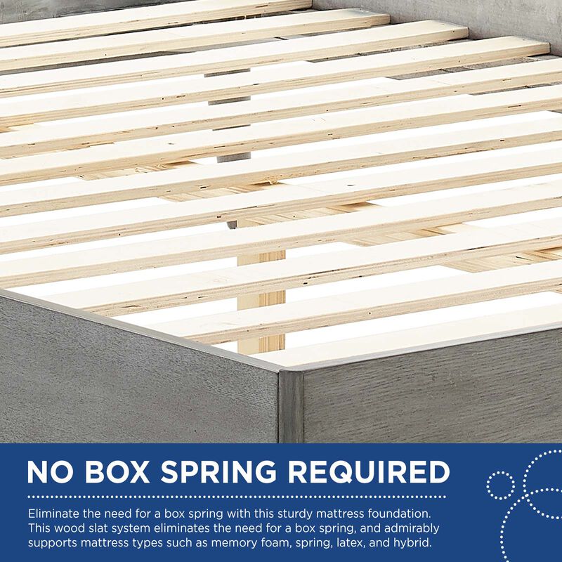 Modway - Sidney Cane and Wood Full Platform Bed with Splayed Legs