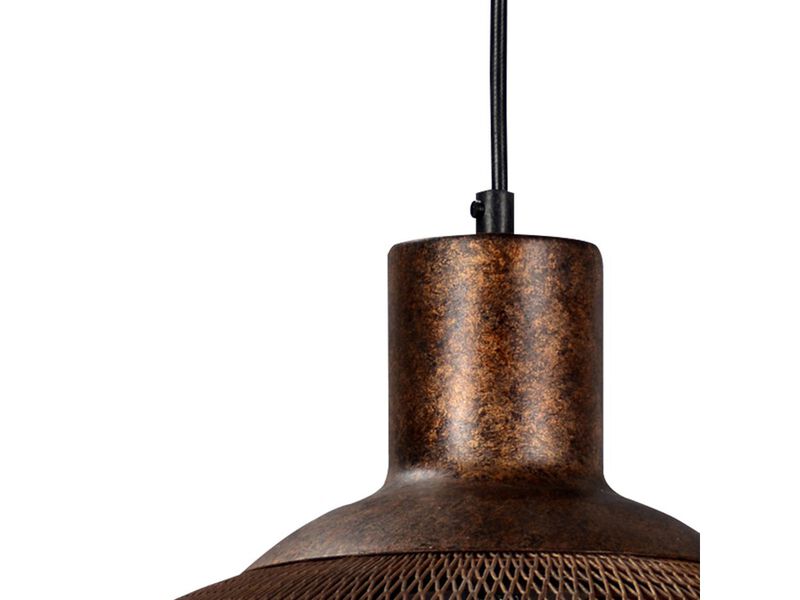 Dual Layer Mesh Design Metal Frame Chandelier, Large, Rustic Bronze-Benzara