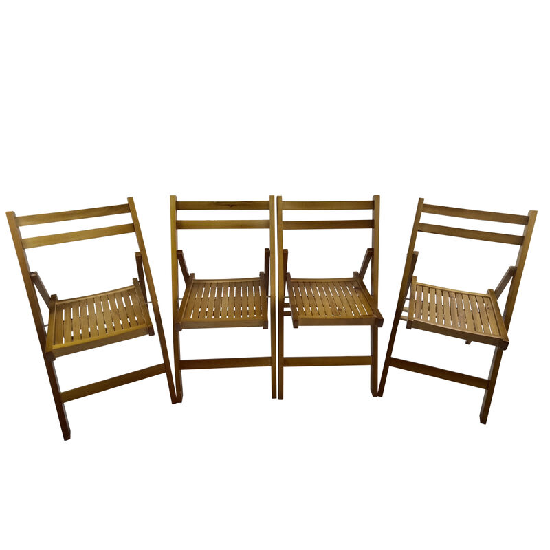 Furniture Slatted Wood Folding Special Event Chair, Set Of 4, Folding Chair, Foldable