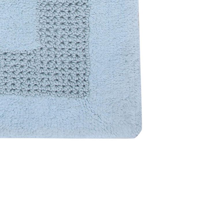Perthshire Platinum Collection Beautiful Cotton Bath Rug Features Classic Racetrack Design Rug Light Blue